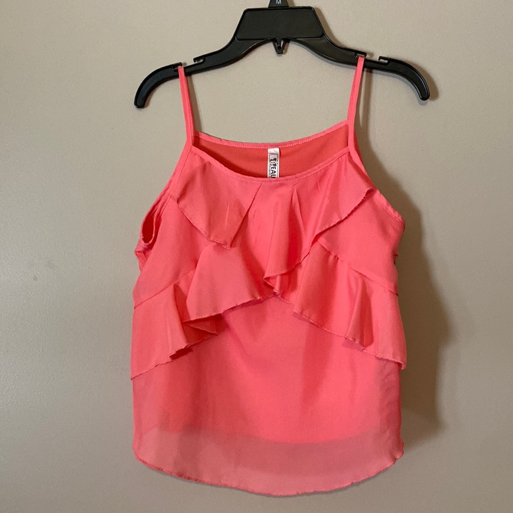 Girls ruffle strappy top Size L